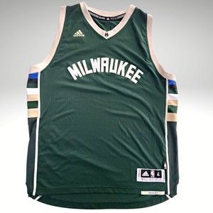MILWAUKEE BUCKS Blank SWINGMAN ADIDAS SEWN Fear Deer Jersey Men's Size XL